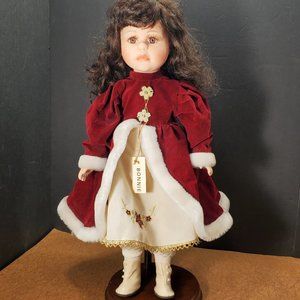 Holiday Girl Doll BONNIE 18 inch SEYMOUR MANN Soft Body Display STAND VTG 1998